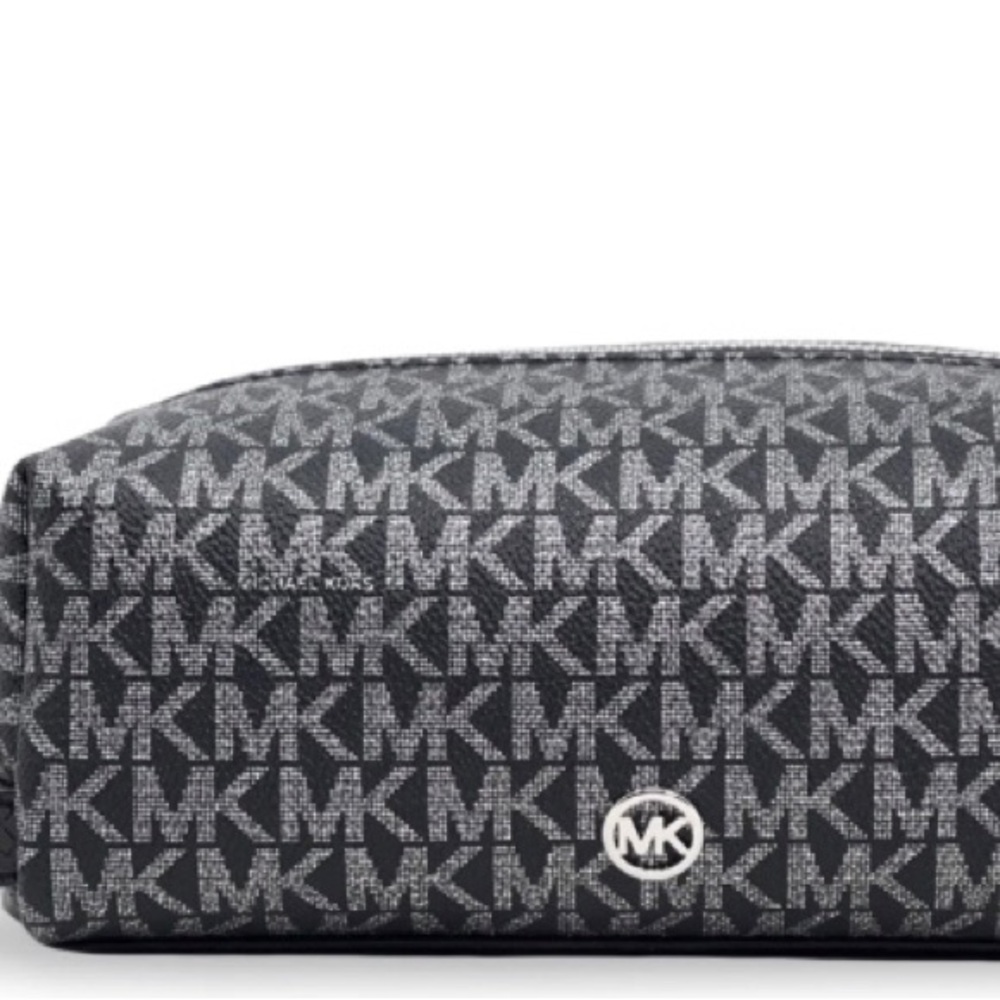 NWT Michael Kors Gray Monogram Toiletry Bag